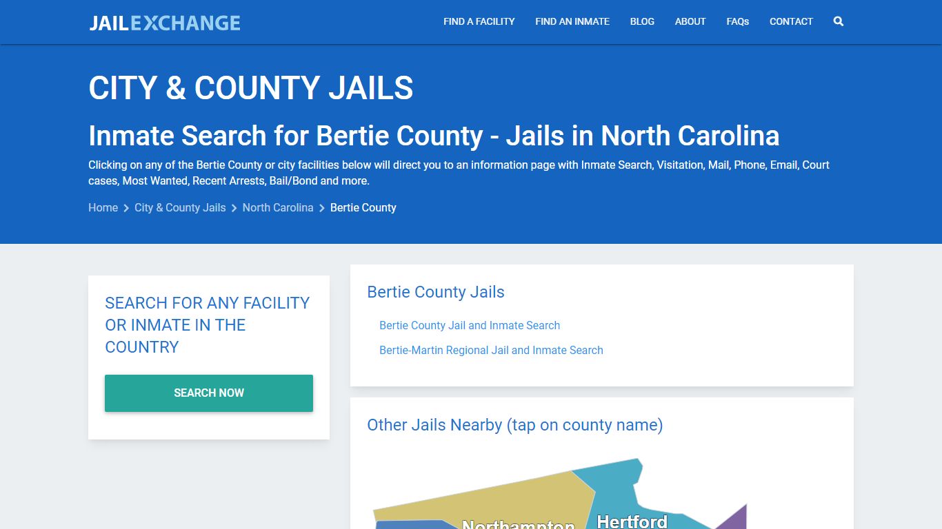 Inmate Search for Bertie County | Jails in North Carolina - Jail Exchange